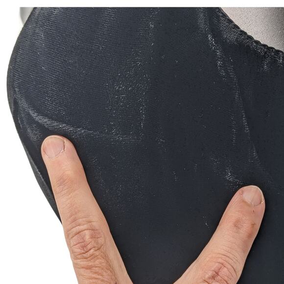 Vintage 1960's VICKY VAUGHN JUNIOR Black Velvet Ivory Chiffon Lettuce Edge Dress - Picture 6 of 9